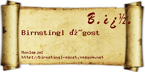 Birnstingl Ágost névjegykártya